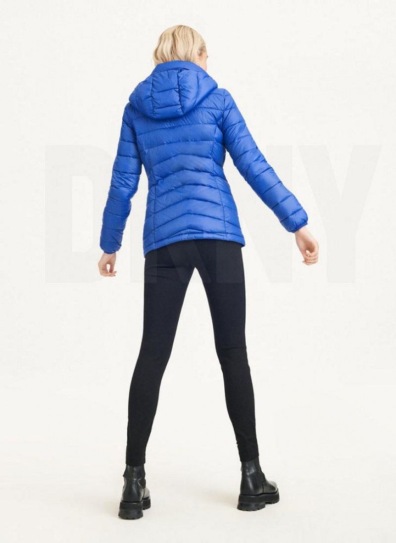 DKNY Packable Women's Puffer Jacket Deep Blue | Ireland_D0353