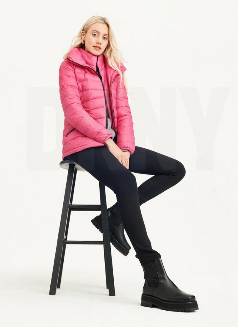 DKNY Packable Women's Puffer Jacket Pink | Ireland_D0761