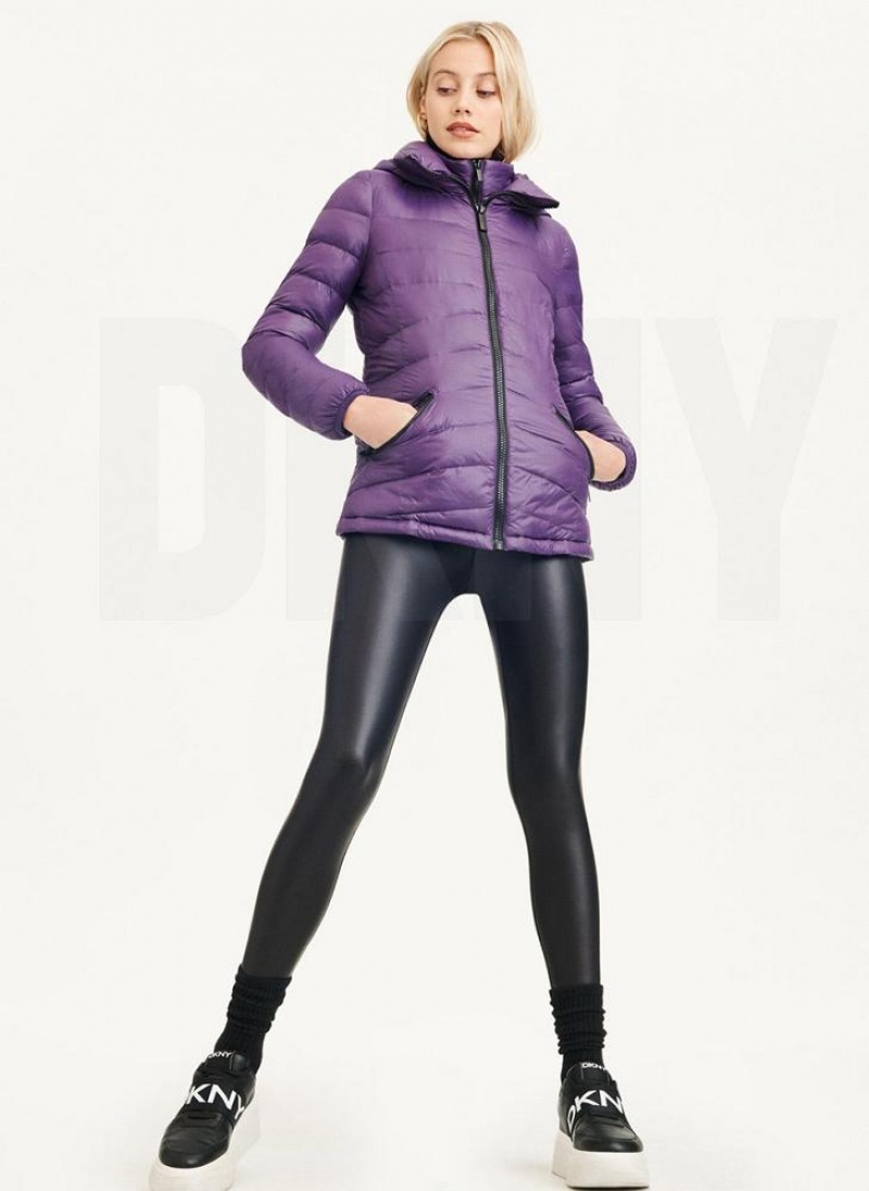 DKNY Packable Women's Puffer Jacket Purple | Ireland_D0599