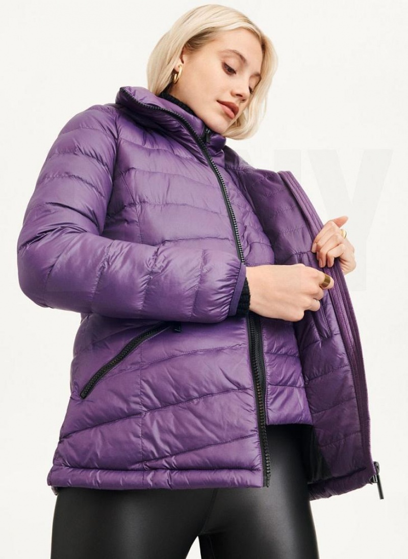 DKNY Packable Women's Puffer Jacket Purple | Ireland_D0599