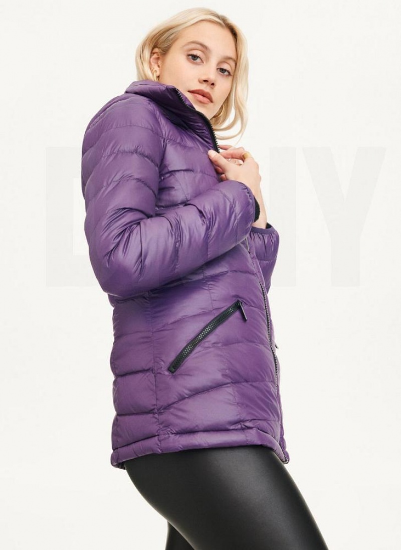 DKNY Packable Women's Puffer Jacket Purple | Ireland_D0599