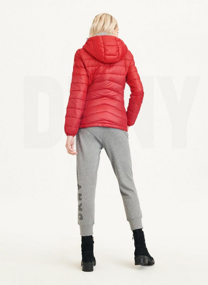 DKNY Packable Women's Puffer Jacket Red | Ireland_D1502