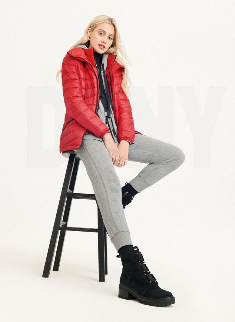 DKNY Packable Women's Puffer Jacket Red | Ireland_D1502