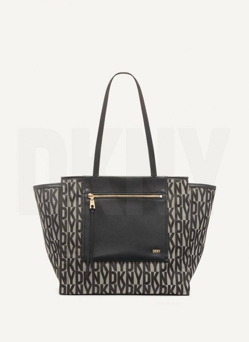 DKNY Pax Large Women\'s Tote Bags Black | Ireland_D0782