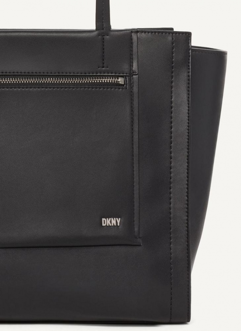 DKNY Pax Large Women's Tote Bags Black / Silver | Ireland_D0445