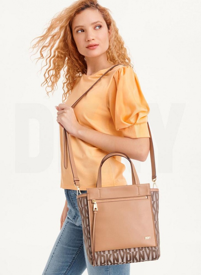 DKNY Pax North-South Women's Tote Bags Brown | Ireland_D1192