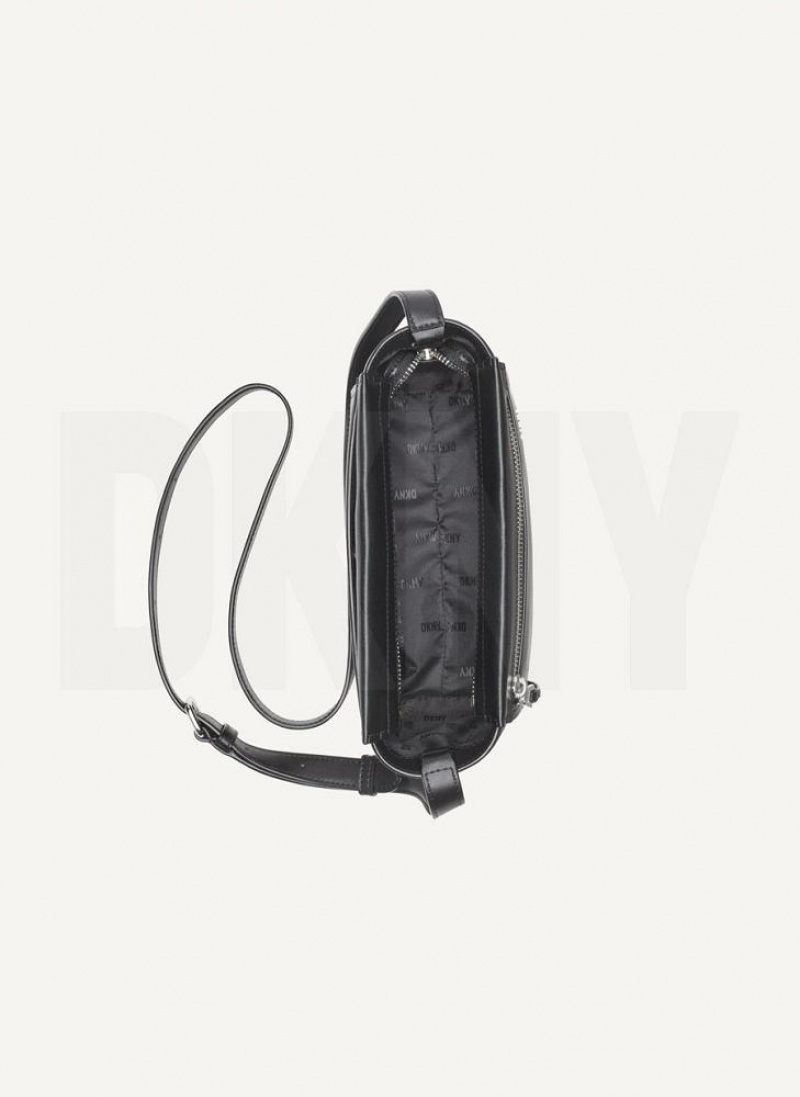 DKNY Pax Women's Crossbody Bags Black / Silver | Ireland_D1677