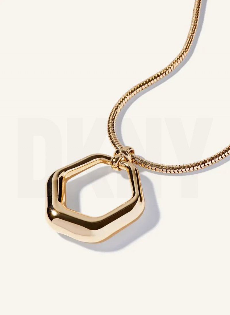 DKNY Pendant Women's Necklace Gold | Ireland_D0754