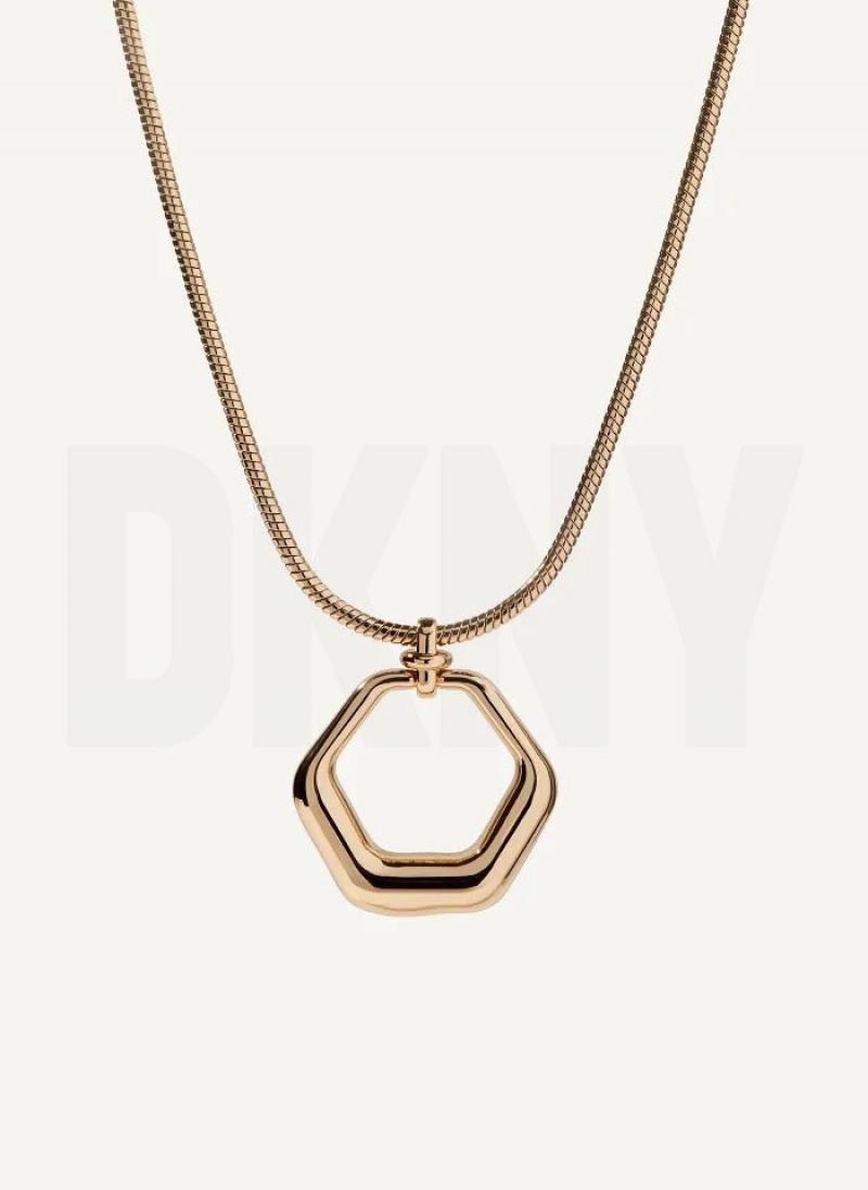 DKNY Pendant Women\'s Necklace Gold | Ireland_D0754