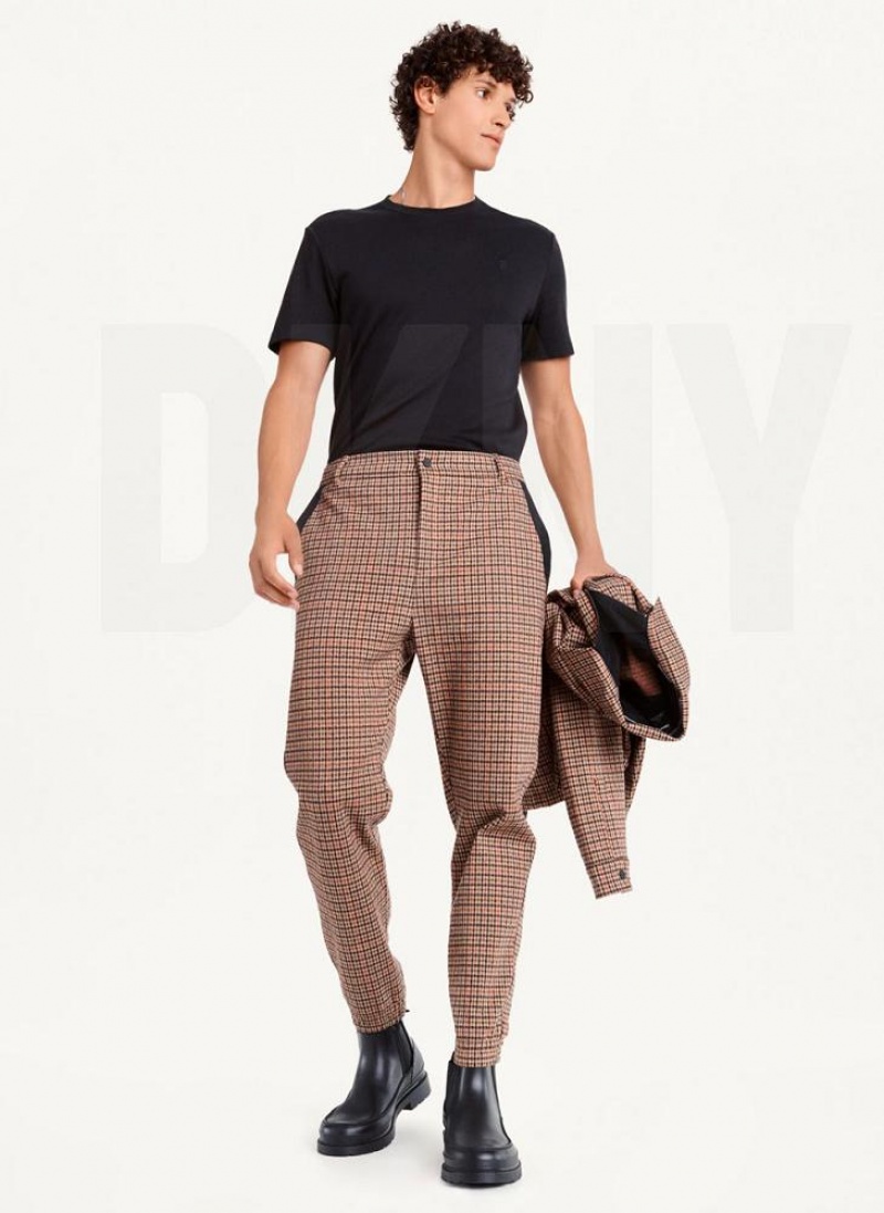 DKNY Plaid Contrast Cargo Men's Joggers Multicolor | Ireland_D0621