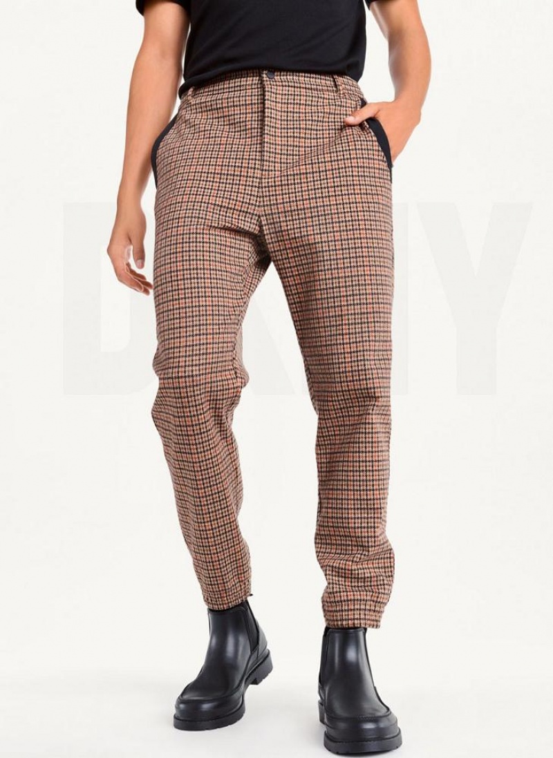 DKNY Plaid Contrast Cargo Men\'s Joggers Multicolor | Ireland_D0621