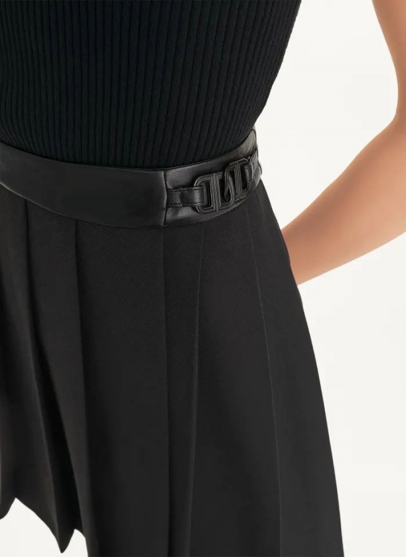 DKNY Pleated Mini Women's Skirts Black | Ireland_D1382