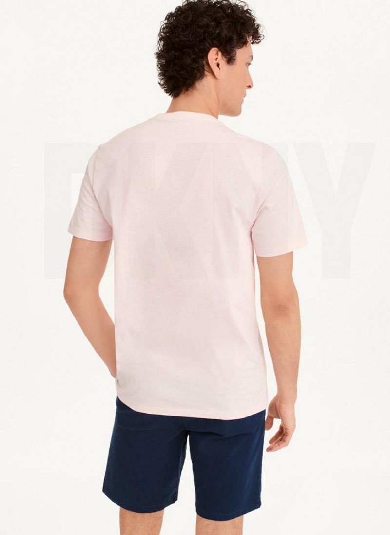 DKNY Polaroid Pic Men's T Shirts Pink | Ireland_D0978