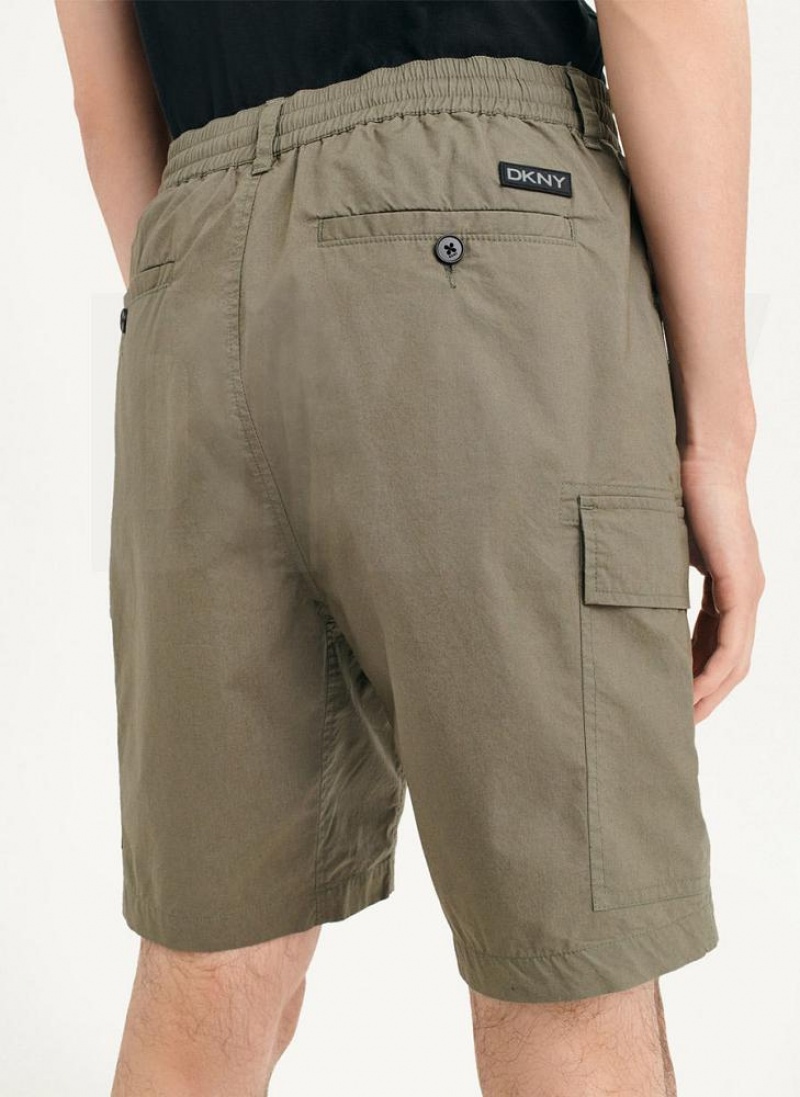 DKNY Poplin Cargo Men's Shorts Olive | Ireland_D0672