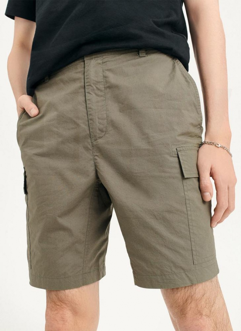 DKNY Poplin Cargo Men\'s Shorts Olive | Ireland_D0672