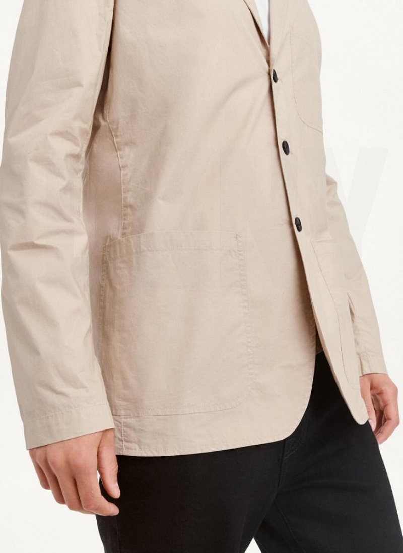 DKNY Poplin Men's Blazers Khaki | Ireland_D1852