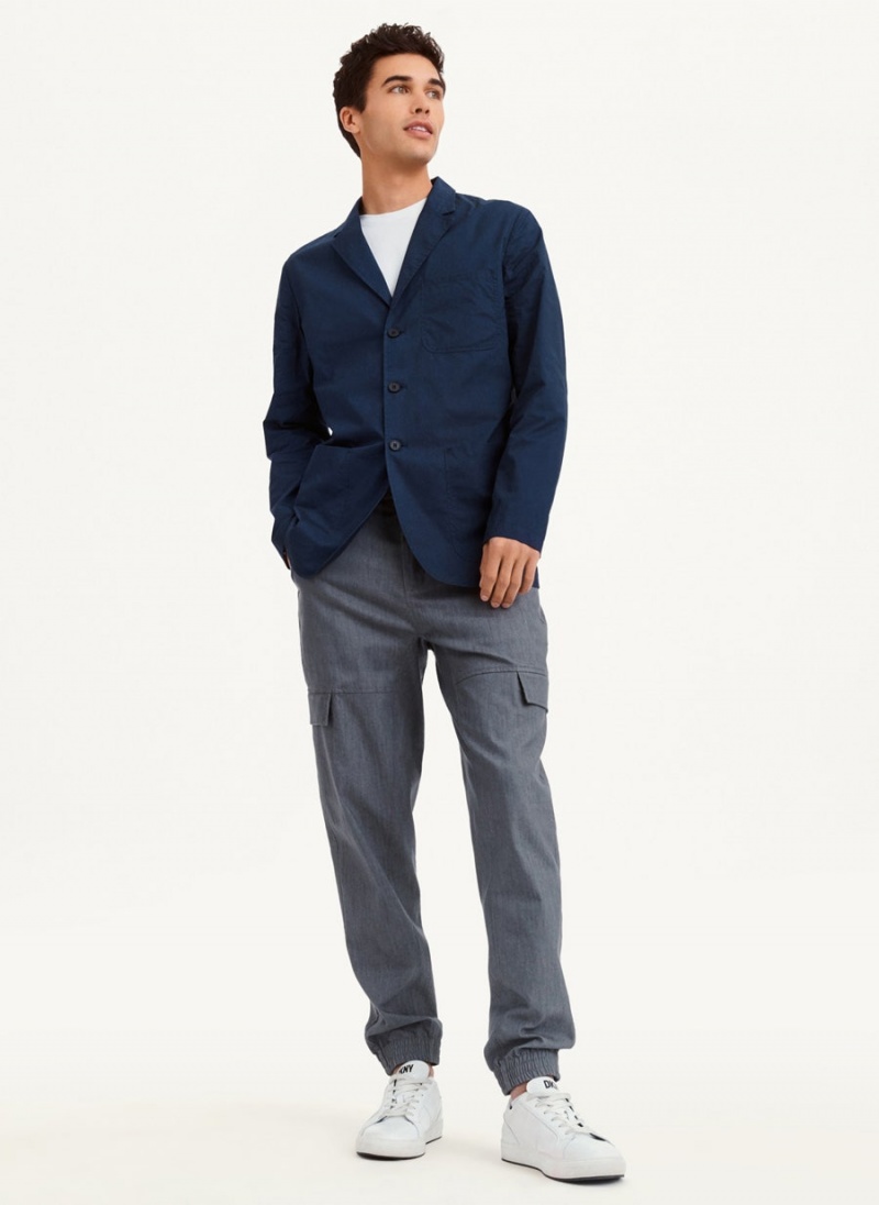 DKNY Poplin Men's Blazers Navy | Ireland_D0495