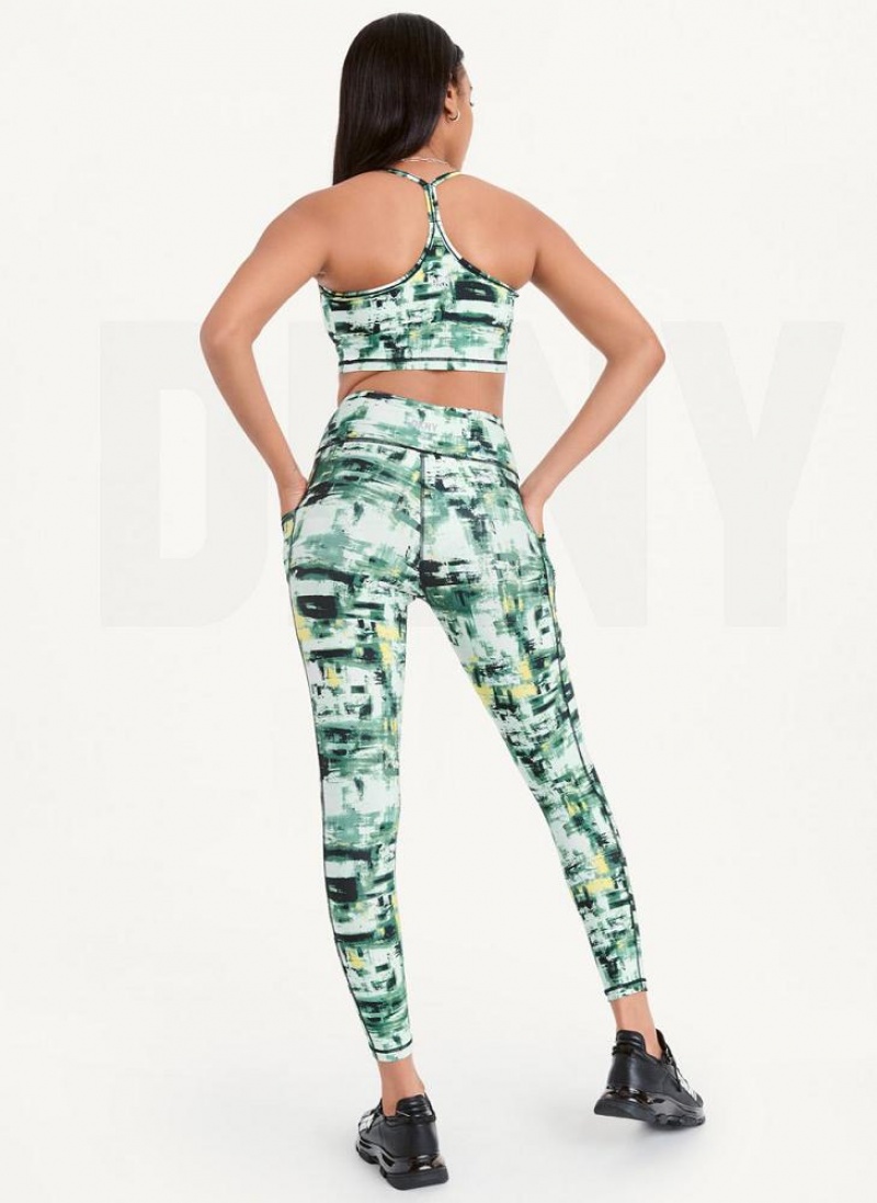 DKNY Printed Women's Leggings Green | Ireland_D0851