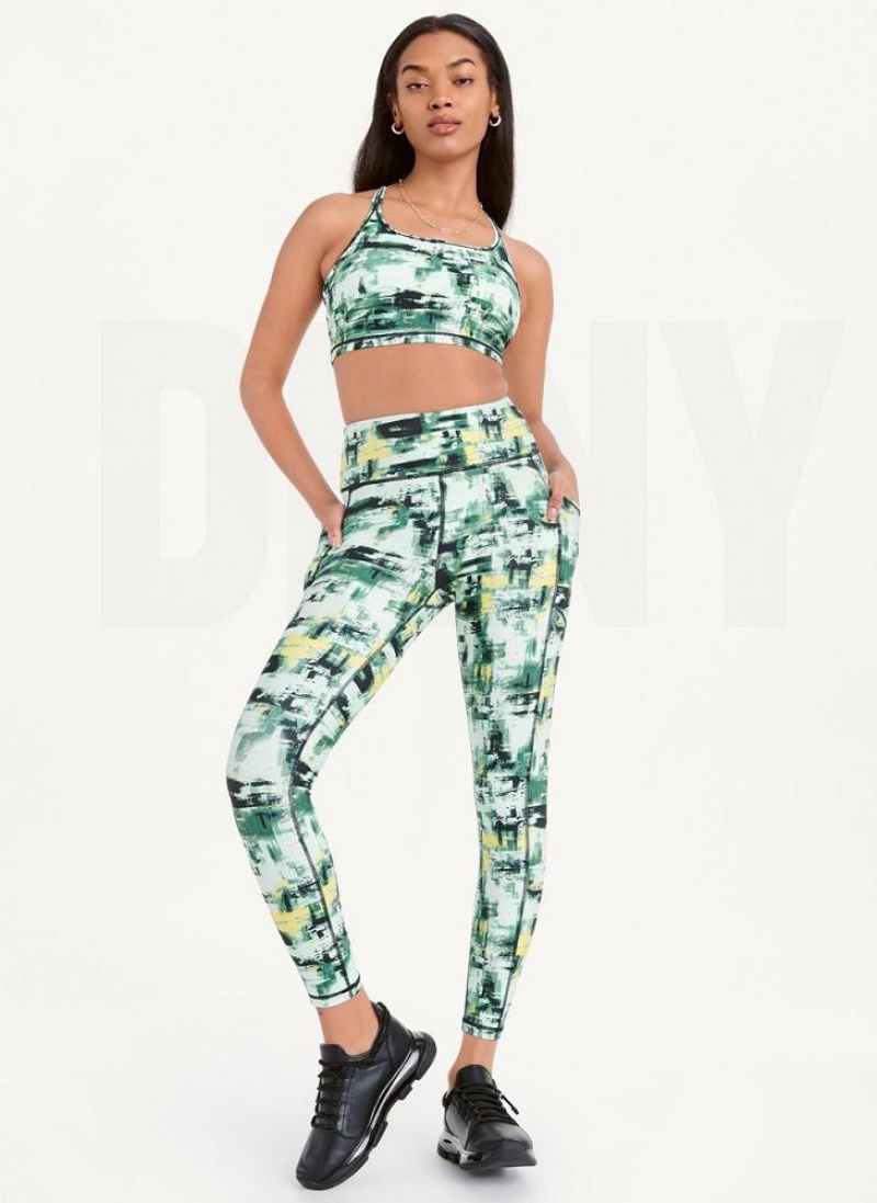 DKNY Printed Women's Leggings Green | Ireland_D0851