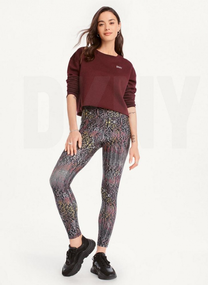 DKNY Printed Women's Leggings Navy | Ireland_D0830