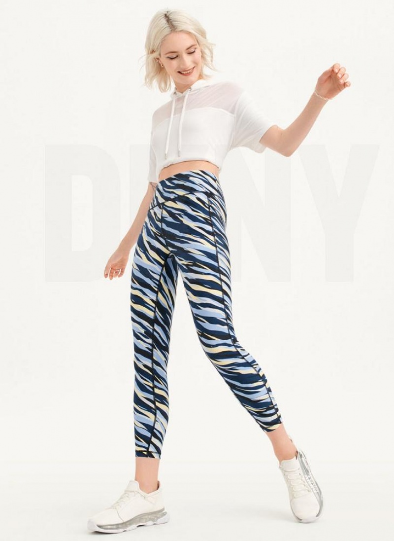 DKNY Printed Women's Leggings Navy | Ireland_D1412