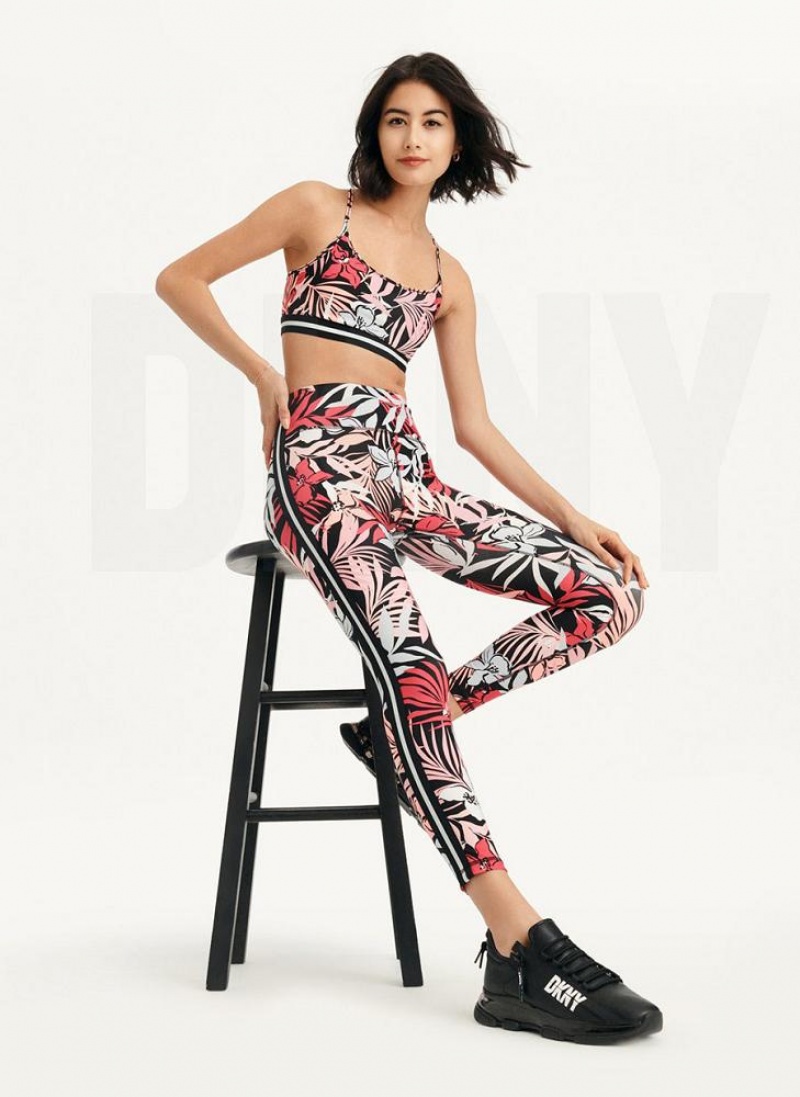 DKNY Printed Women's Leggings Pink | Ireland_D0121