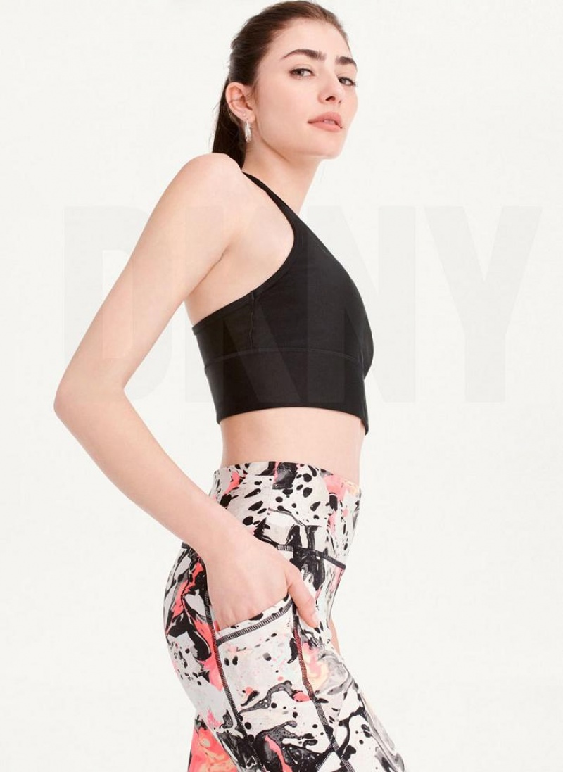 DKNY Printed Women's Leggings Pink | Ireland_D1665