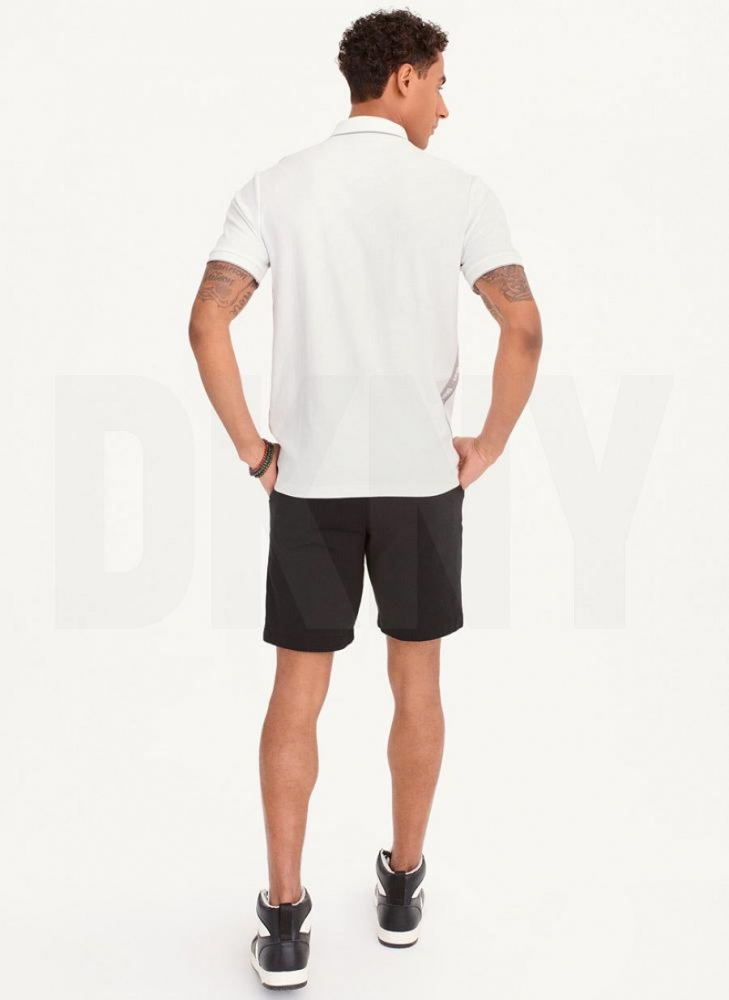 DKNY Quarter Zip Sport Men's Polo Shirts White | Ireland_D0511