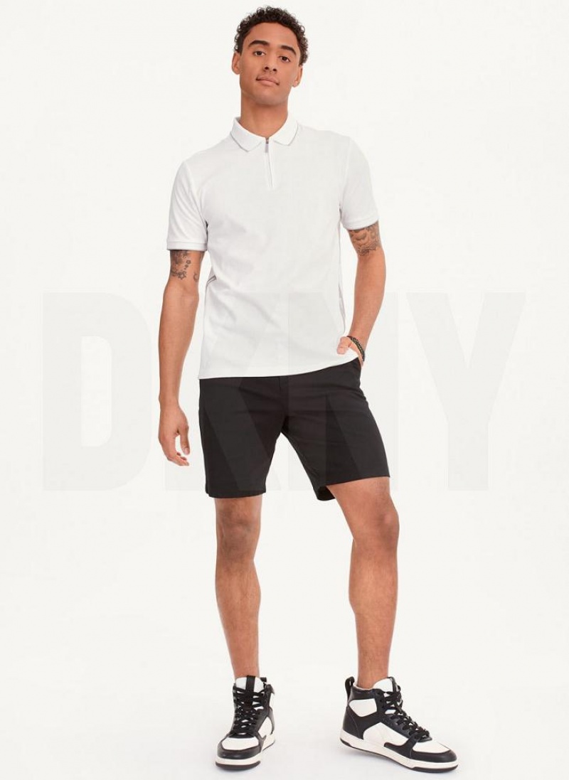 DKNY Quarter Zip Sport Men's Polo Shirts White | Ireland_D0511