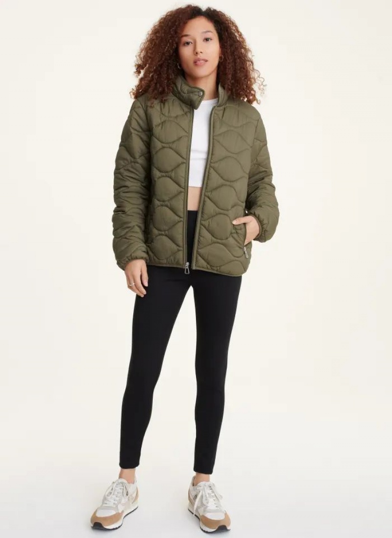 DKNY Quilted Packable Women's Jackets Olive | Ireland_D1370