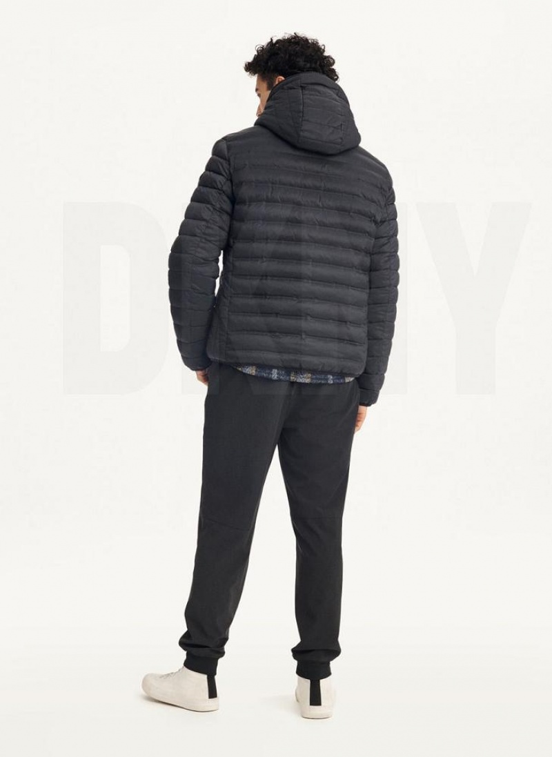 DKNY Quilted Reversible Sherpa Men's Jackets Black | Ireland_D1832