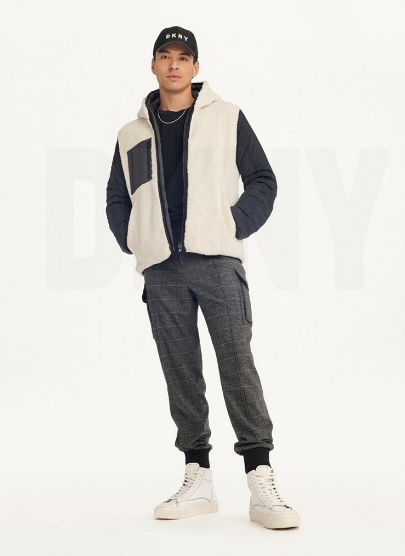 DKNY Quilted Reversible Sherpa Men's Jackets Grey | Ireland_D1520