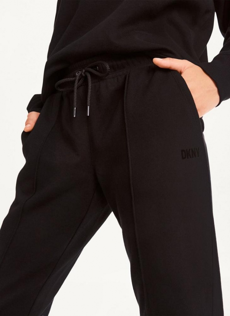 DKNY Raised Logo Women's Joggers Black | Ireland_D1535