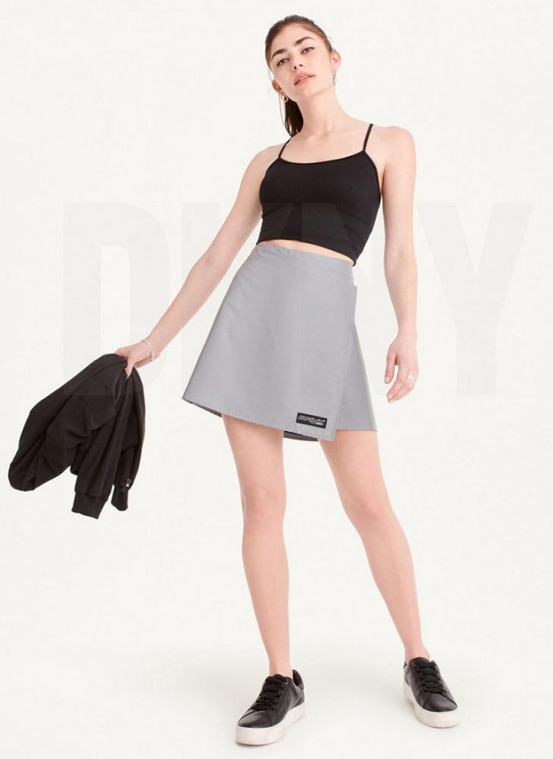 DKNY Reflective Wrap Women's Skirts Grey | Ireland_D0765