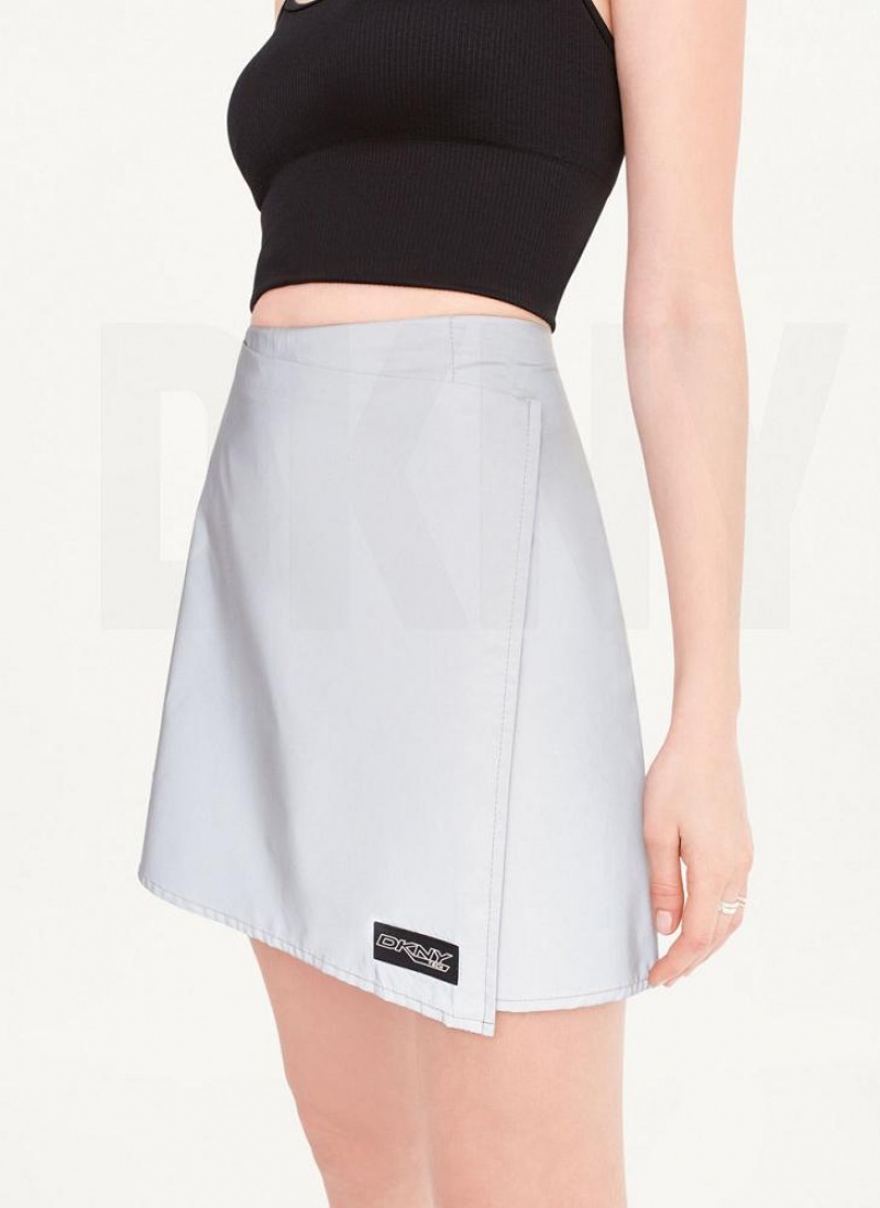 DKNY Reflective Wrap Women's Skirts Grey | Ireland_D0765