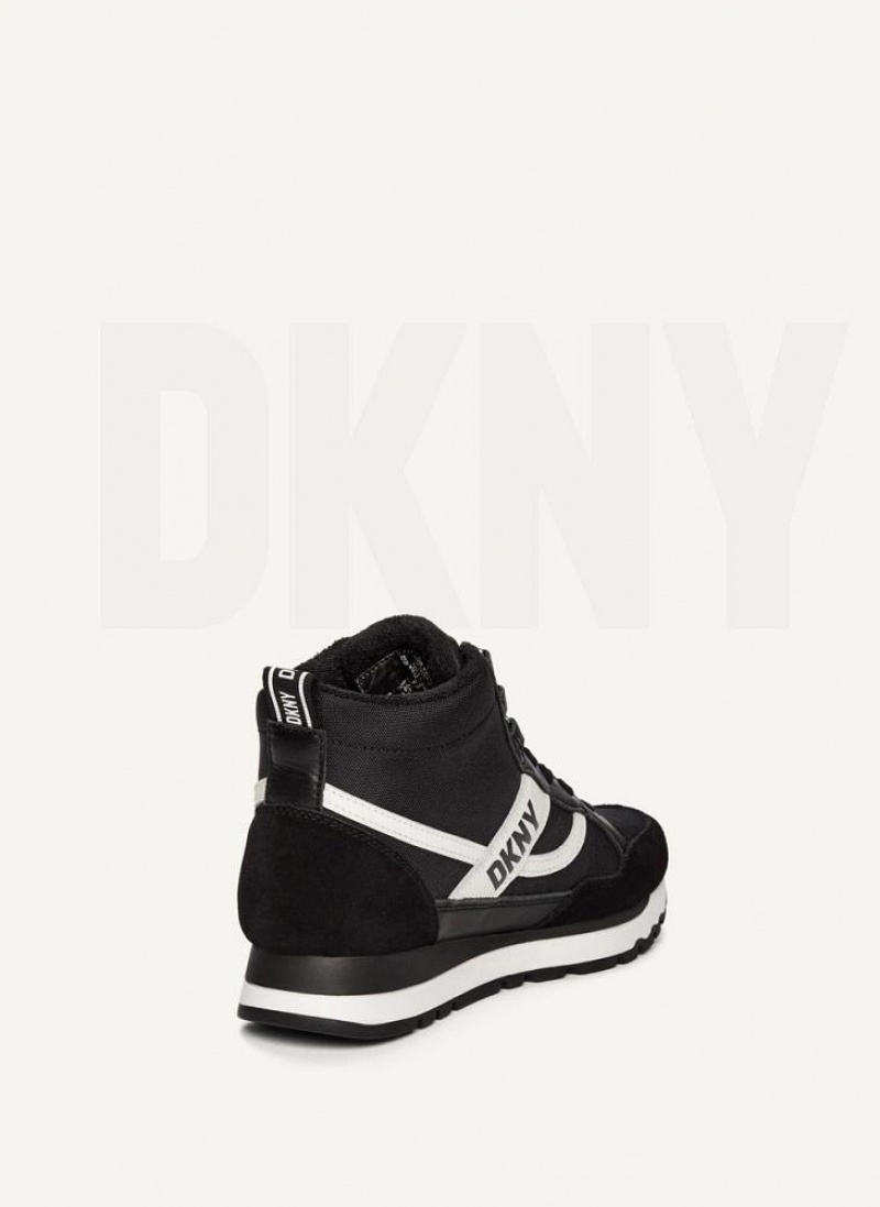 DKNY Retro High Top Women's Sneakers Black | Ireland_D1305