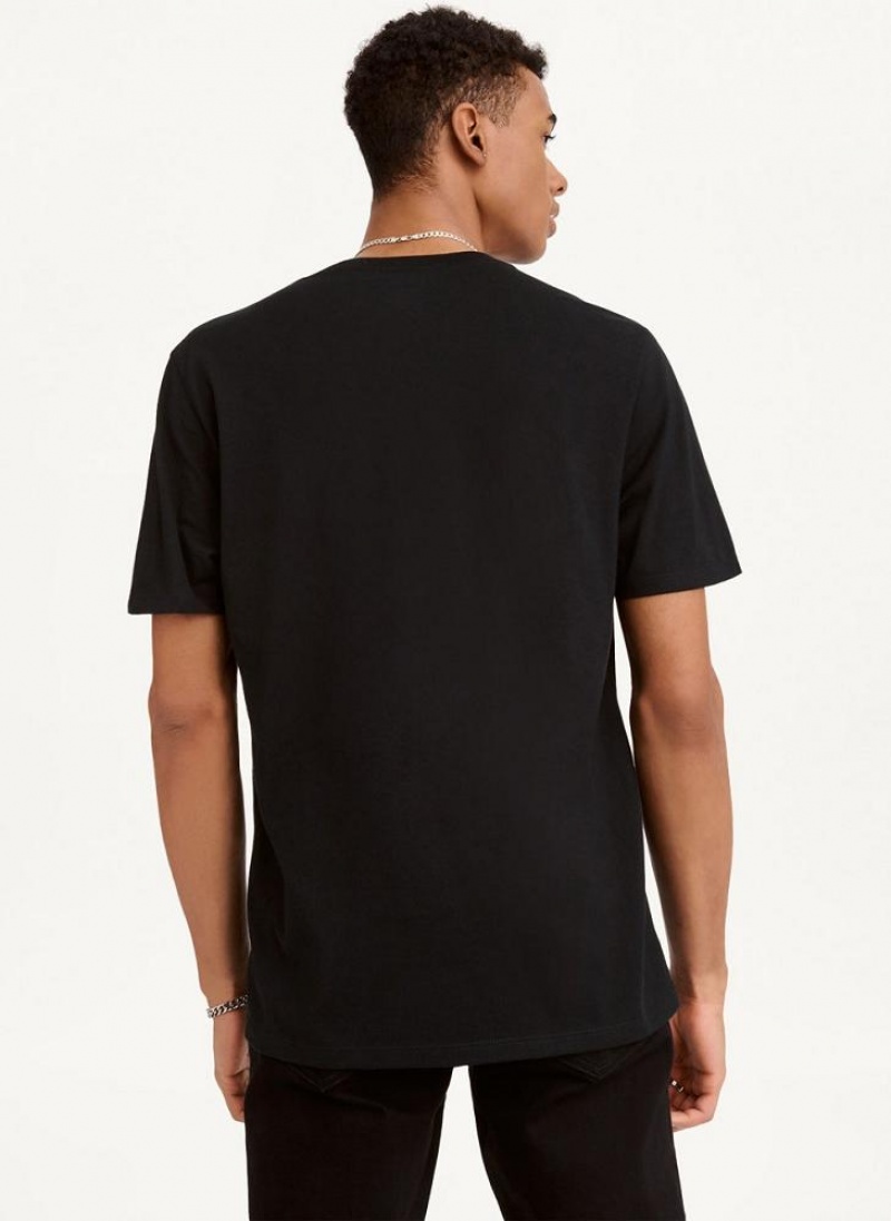 DKNY Reverse Gel Men's T Shirts Black | Ireland_D1414