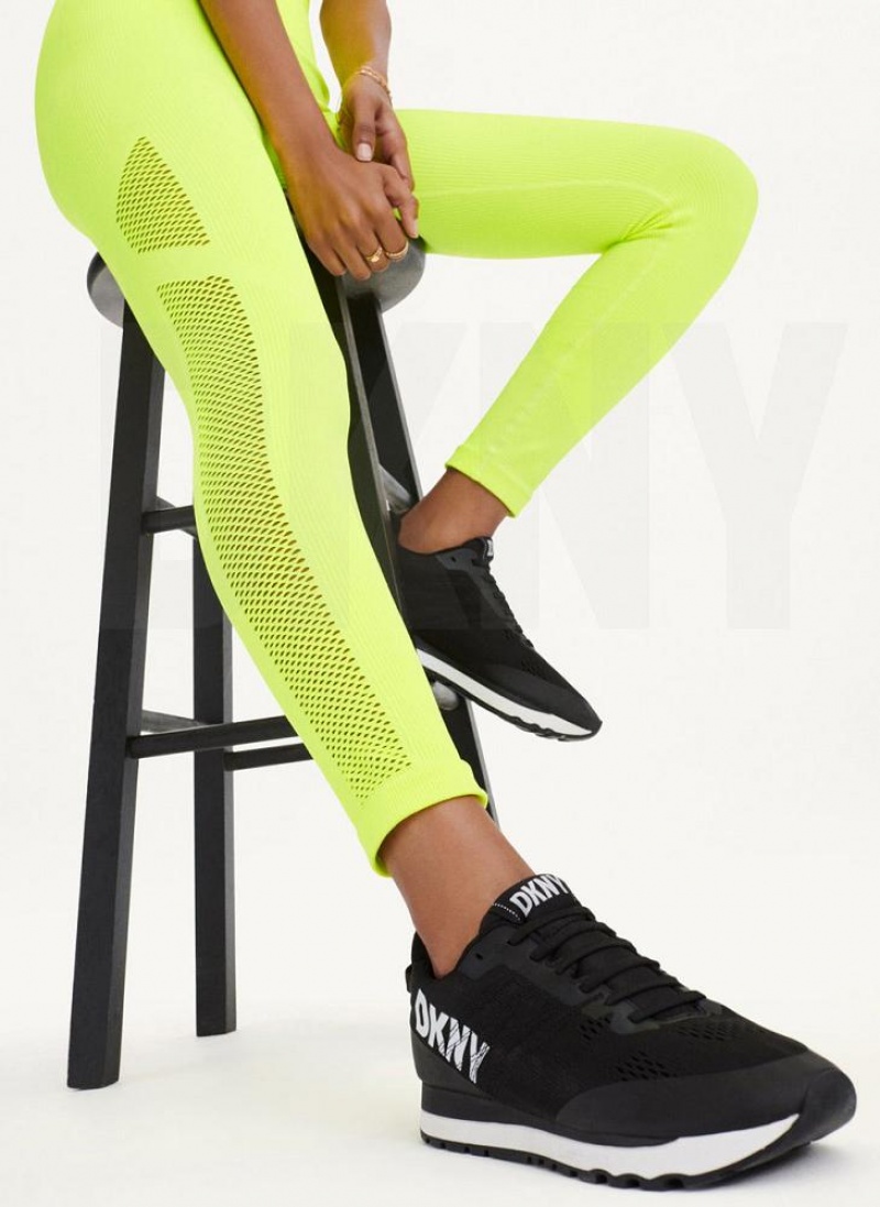 DKNY Rib Knit High Waisted Seamless Women's Leggings Yellow | Ireland_D1304