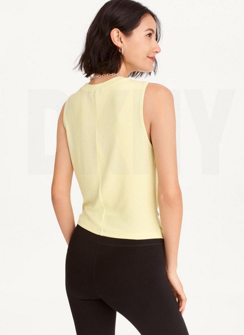 DKNY Rib Twist Front Women's Tank Top Light Green | Ireland_D0570