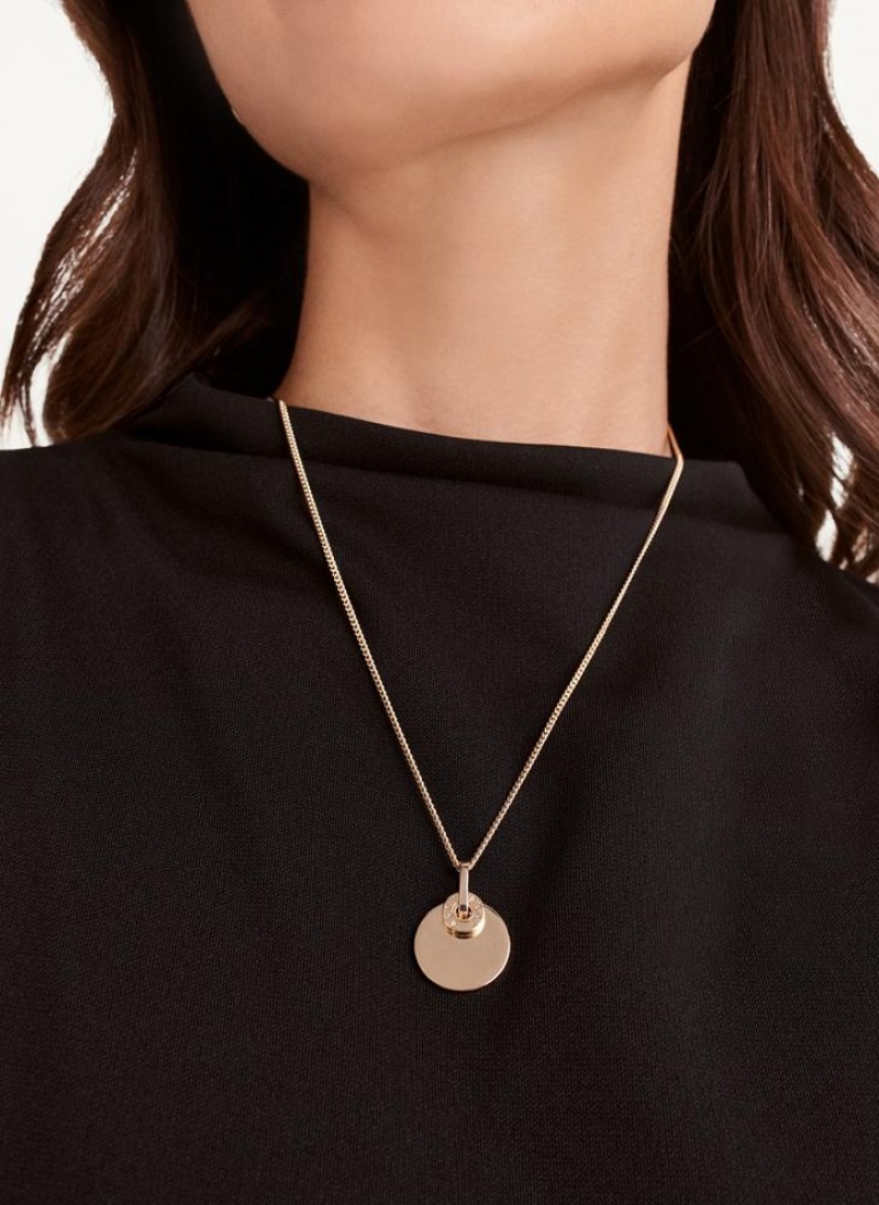 DKNY Rivet Pendant Women's Necklace Gold | Ireland_D1417