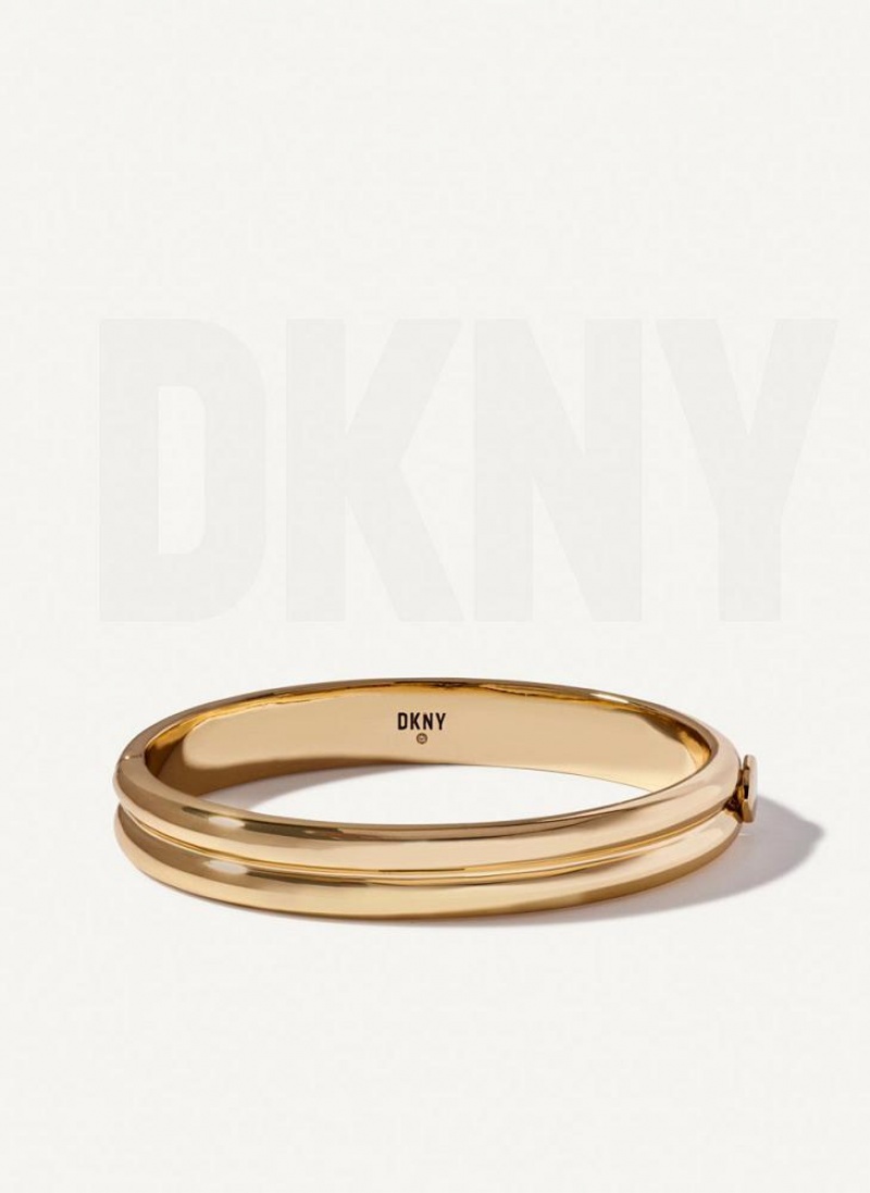 DKNY Rounded Women's Bangle Gold | Ireland_D1119