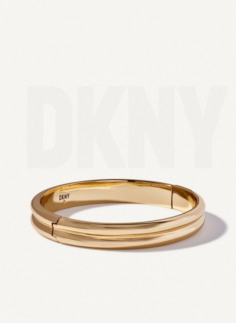 DKNY Rounded Women's Bangle Gold | Ireland_D1119