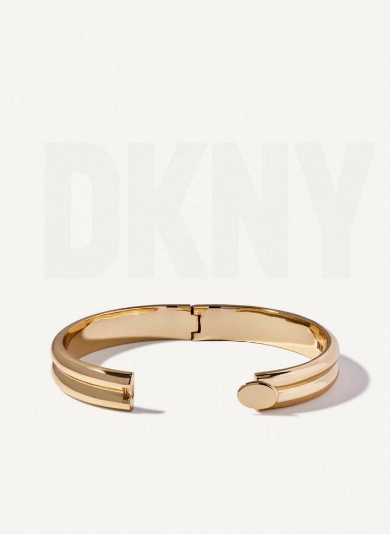 DKNY Rounded Women's Bangle Gold | Ireland_D1119