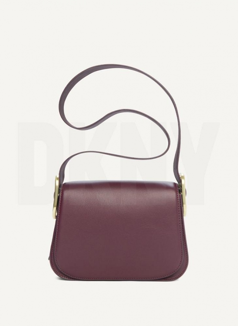 DKNY Saddle Women's Shoulder Bags Burgundy | Ireland_D1758