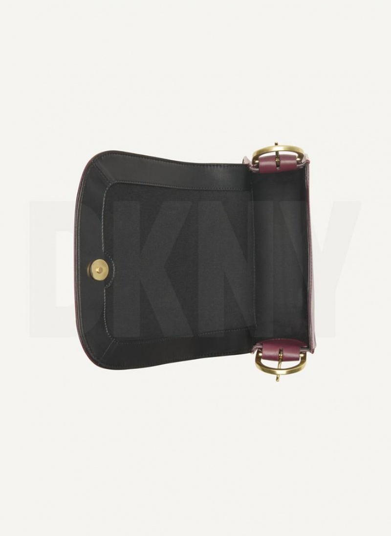 DKNY Saddle Women's Shoulder Bags Burgundy | Ireland_D1758