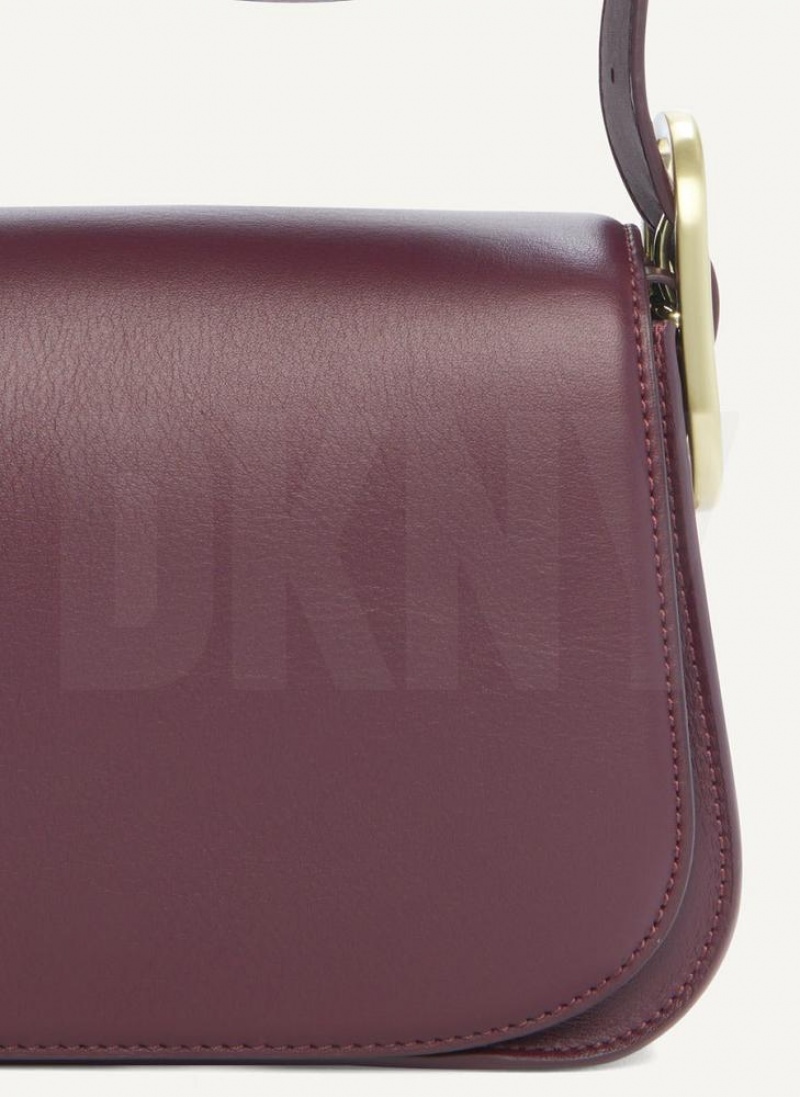 DKNY Saddle Women's Shoulder Bags Burgundy | Ireland_D1758