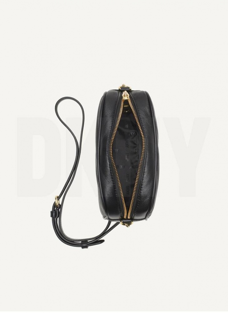 DKNY Sara Camera Women's Crossbody Bags Black / Gold | Ireland_D0458