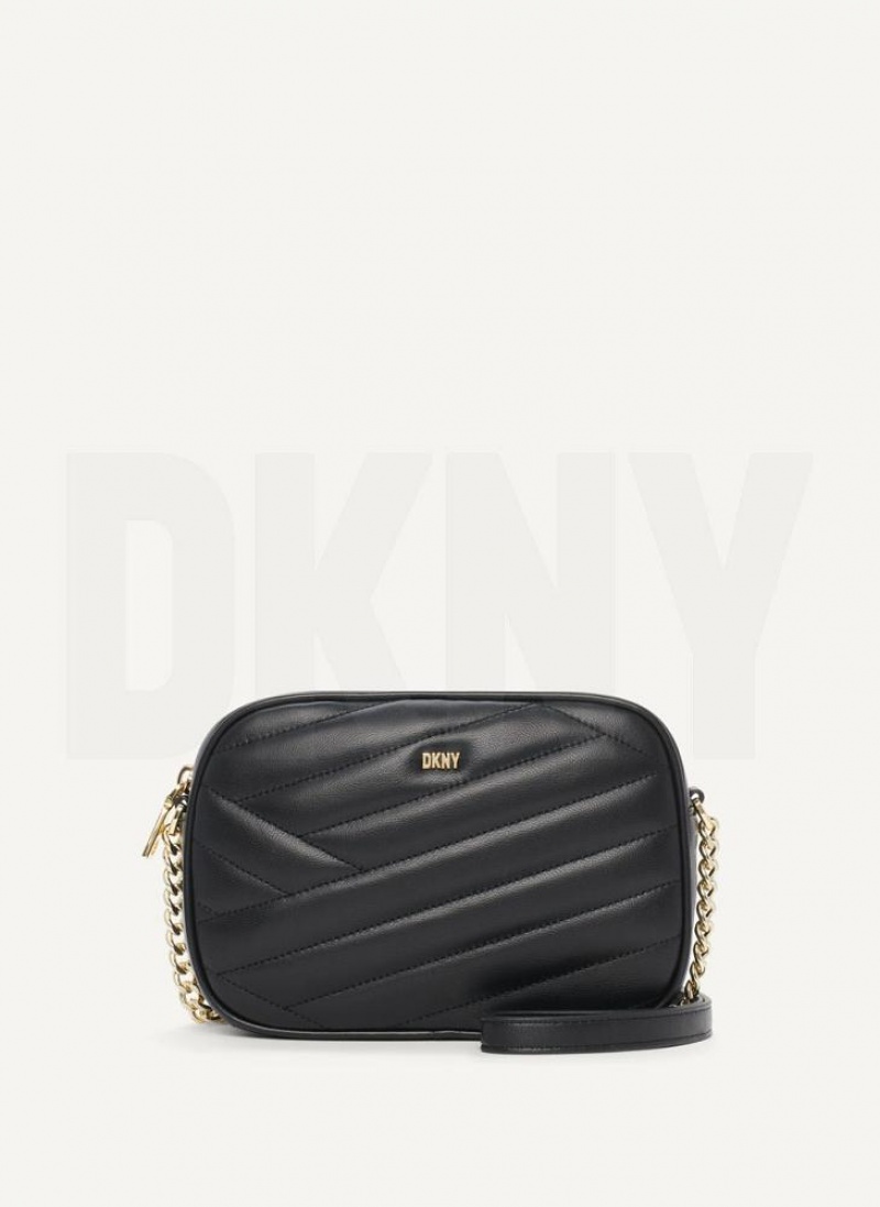 DKNY Sara Camera Women\'s Crossbody Bags Black / Gold | Ireland_D0458