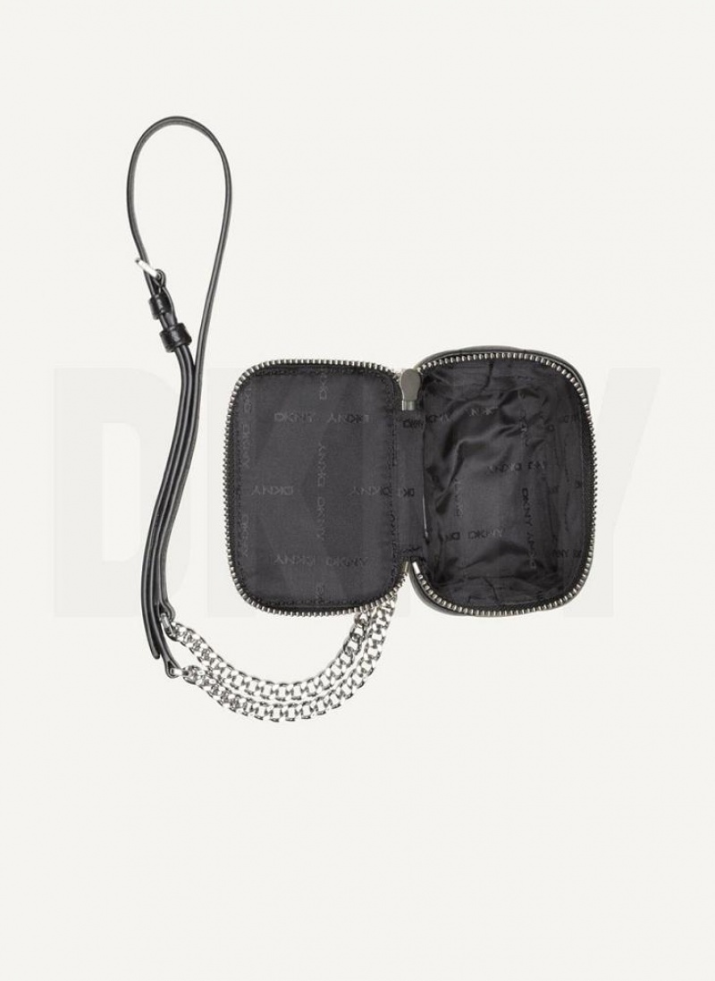 DKNY Seva Mini Box Women's Crossbody Bags Black / Silver | Ireland_D0695