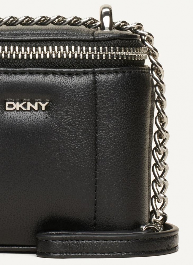 DKNY Seva Mini Box Women's Crossbody Bags Black / Silver | Ireland_D0695